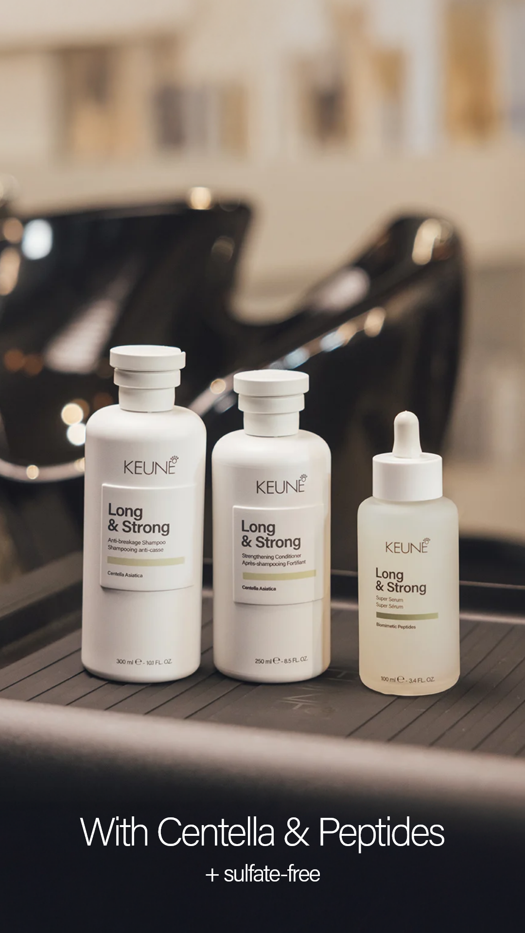 Strengthen and nourish strong hair with Keune's lightweight conditioner.